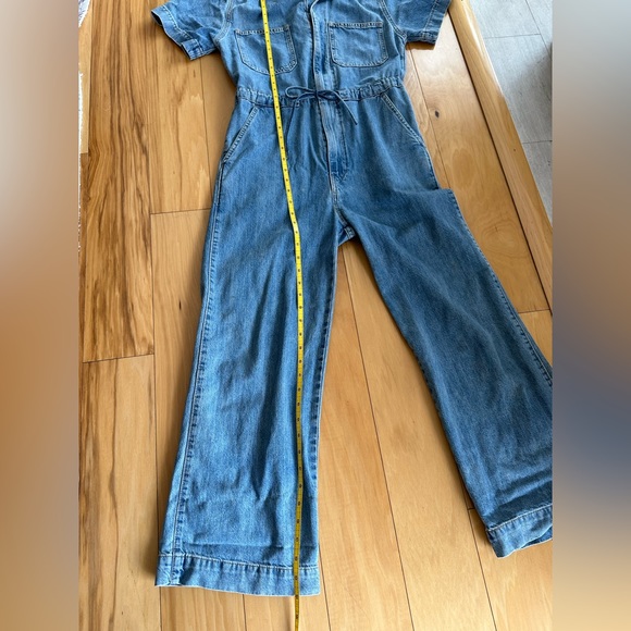 LEVI’S Jumpsuit/ Utility Overalls Wide Leg, Blue Jean Denim- Anthropologie - Picture 8 of 14